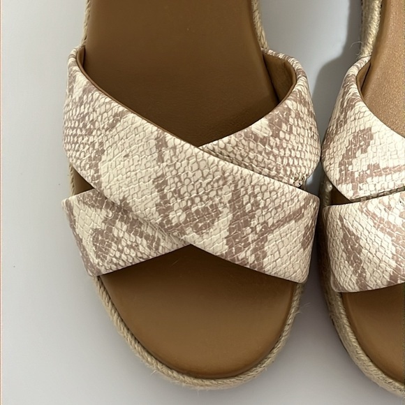Susina Marli Strappy Espadrille Flatform Sandal Snakeskin Print Women's Size 10 - Picture 4 of 14